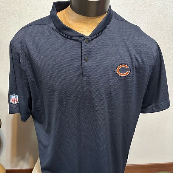 Nike DriFit XXL Chicago Bears NFL On Field Apparel Half Button Collarless Polo - Picture 1 of 7